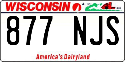 WI license plate 877NJS