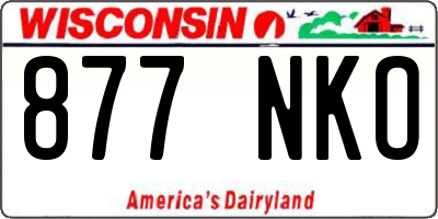 WI license plate 877NKO