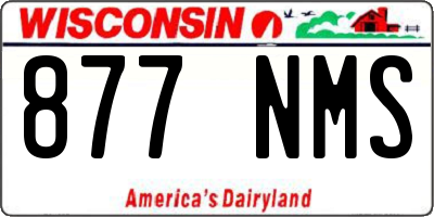 WI license plate 877NMS