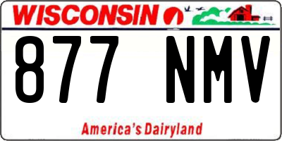 WI license plate 877NMV