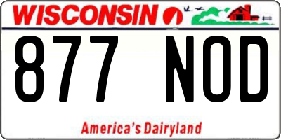 WI license plate 877NOD