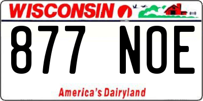 WI license plate 877NOE