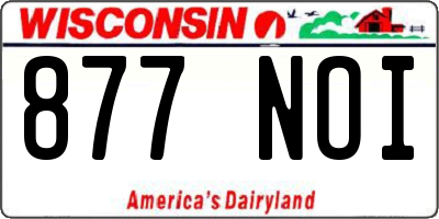 WI license plate 877NOI