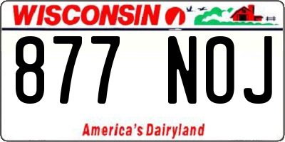 WI license plate 877NOJ