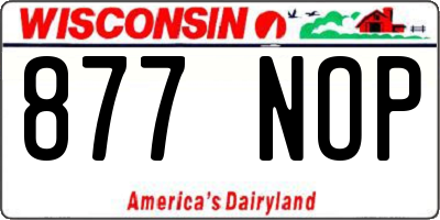WI license plate 877NOP