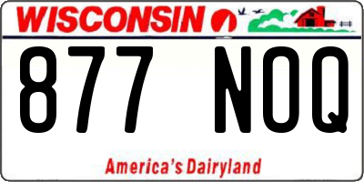 WI license plate 877NOQ