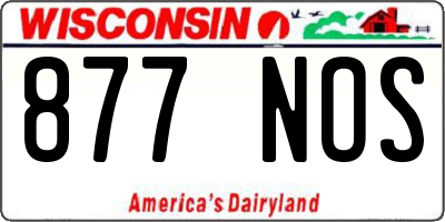 WI license plate 877NOS