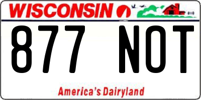 WI license plate 877NOT