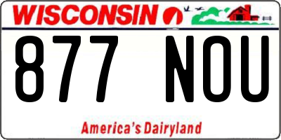 WI license plate 877NOU
