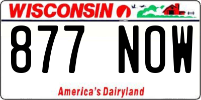 WI license plate 877NOW