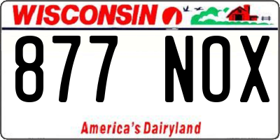 WI license plate 877NOX