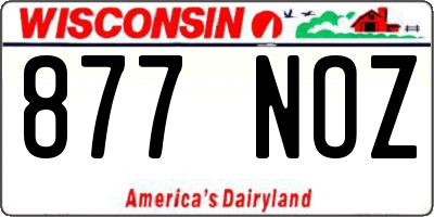 WI license plate 877NOZ