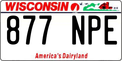 WI license plate 877NPE