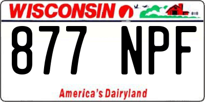 WI license plate 877NPF