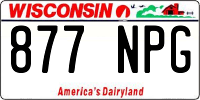 WI license plate 877NPG
