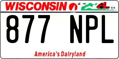 WI license plate 877NPL