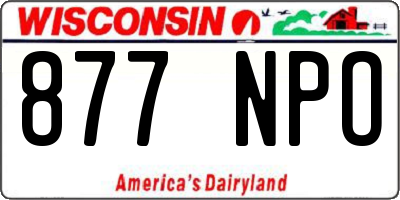WI license plate 877NPO