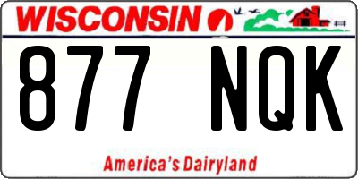 WI license plate 877NQK