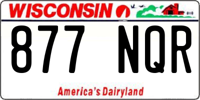 WI license plate 877NQR