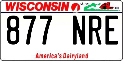 WI license plate 877NRE