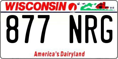WI license plate 877NRG
