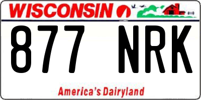 WI license plate 877NRK