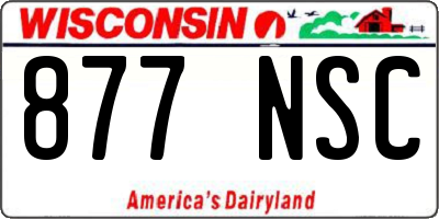 WI license plate 877NSC