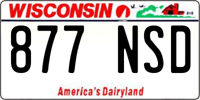 WI license plate 877NSD