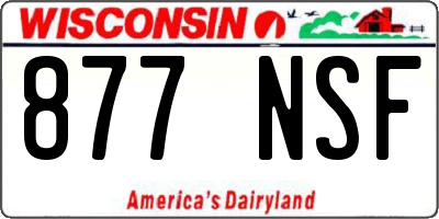 WI license plate 877NSF