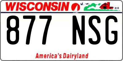 WI license plate 877NSG