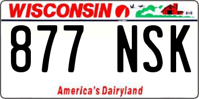 WI license plate 877NSK