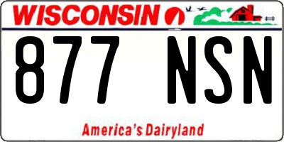WI license plate 877NSN
