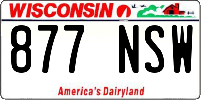 WI license plate 877NSW