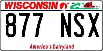WI license plate 877NSX