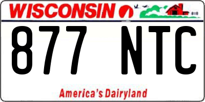 WI license plate 877NTC