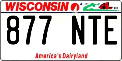 WI license plate 877NTE