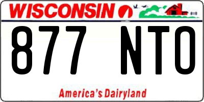 WI license plate 877NTO