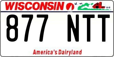 WI license plate 877NTT