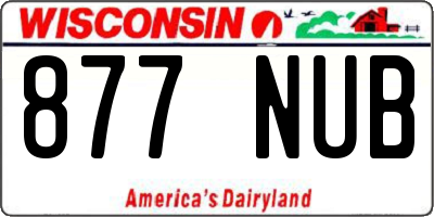 WI license plate 877NUB