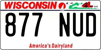 WI license plate 877NUD