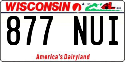 WI license plate 877NUI