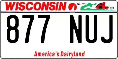WI license plate 877NUJ