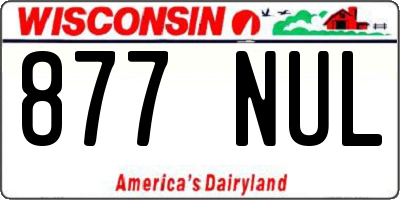 WI license plate 877NUL