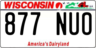 WI license plate 877NUO
