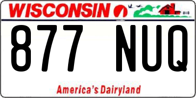 WI license plate 877NUQ