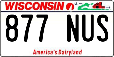 WI license plate 877NUS