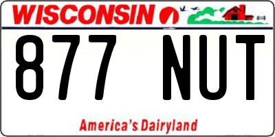 WI license plate 877NUT