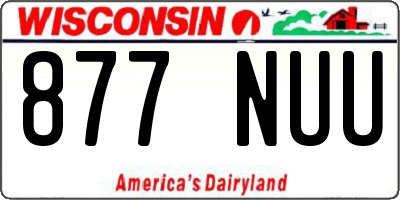 WI license plate 877NUU