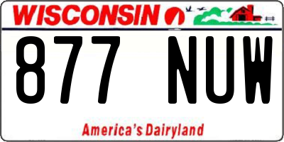 WI license plate 877NUW
