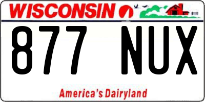 WI license plate 877NUX